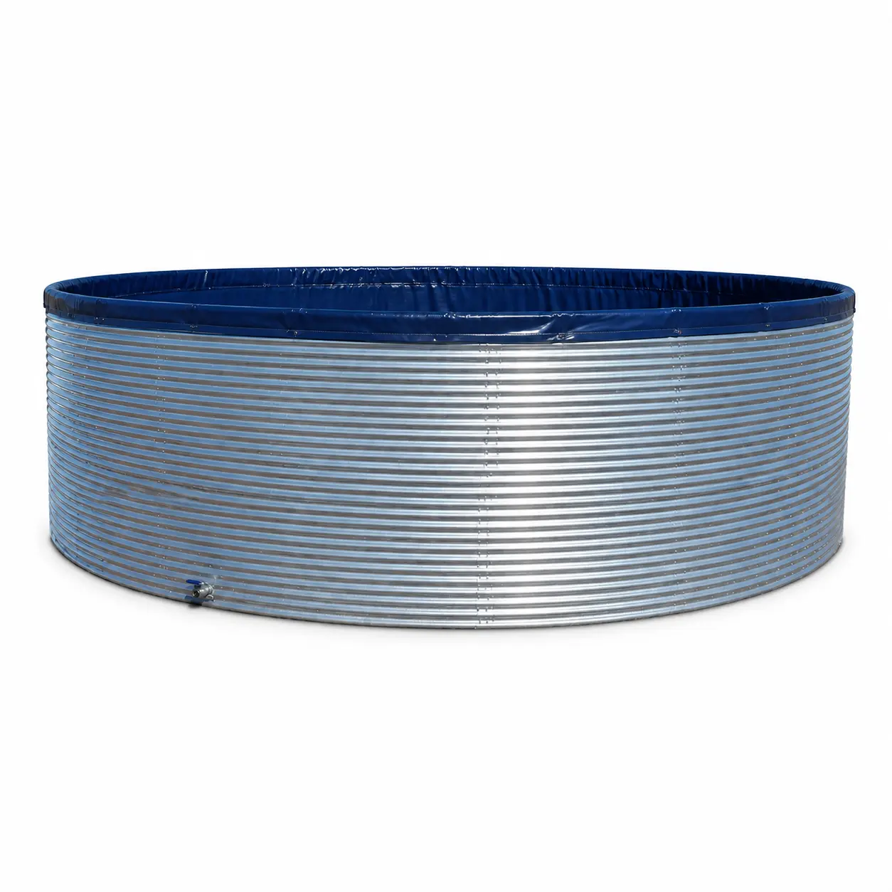 Corrugated galvanised steel water reservoir with reinforced PVC liner